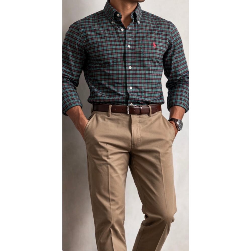 Ralph Lauren Classic Fit Plaid Shirt Long Sleeves Button Down Size 2XB-Men